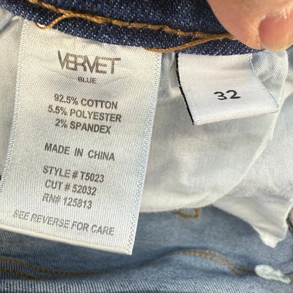 Vervet Blue Jeans Women's 32 (14) Ankle Skinny Button Fly Factory Distressing - Picture 7 of 13